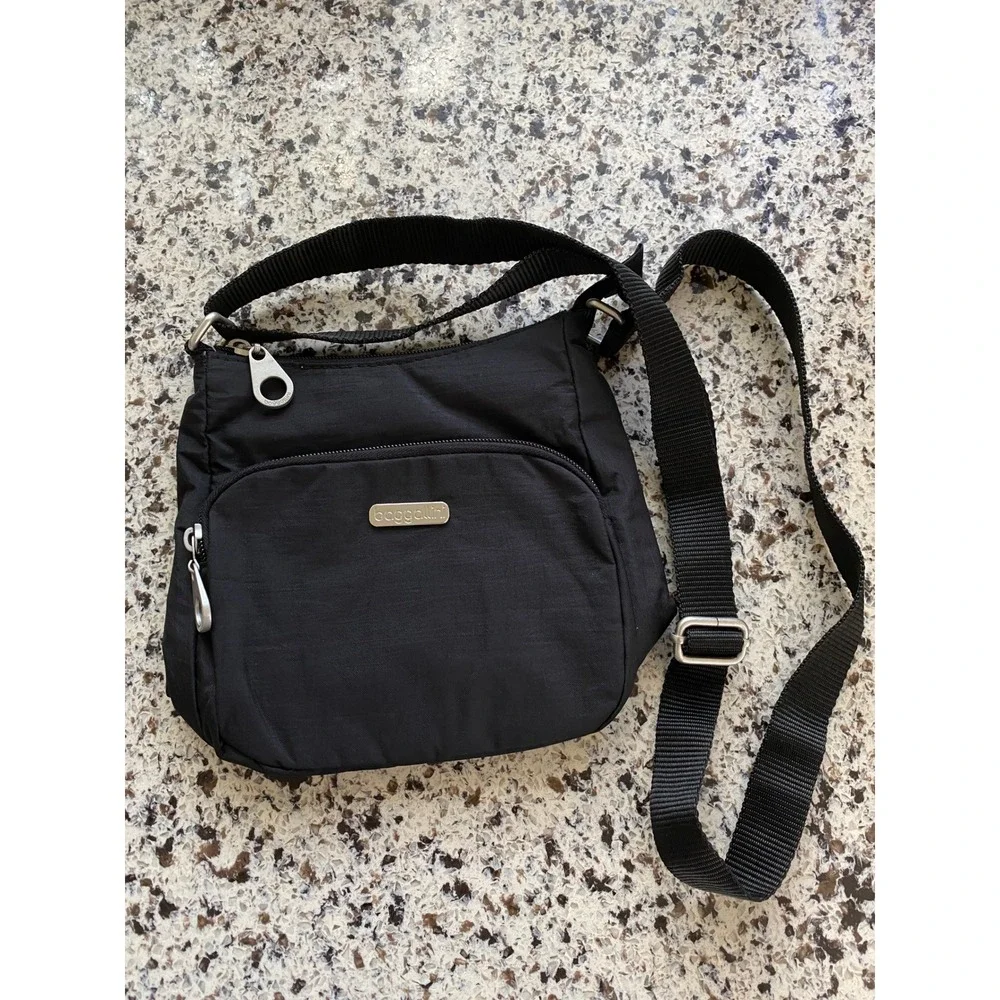 Baggallini Joey Bagg Crossbody Bag Women Small Black Exc Nylon Travel Everyday